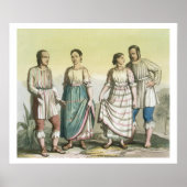 メキシコの伝統的衣装のミチョアカンインディアン( ポスター (正面)