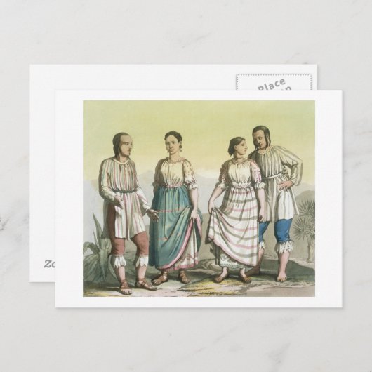 メキシコの伝統的衣装のミチョアカンインディアン( ポストカード (正面/裏面)