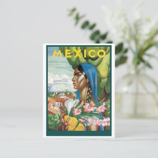 メキシコの先住民の女性 ポストカード (スタンド正面)