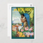 メキシコの先住民の女性 ポストカード (正面/裏面)