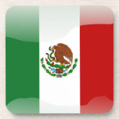 メキシコの光沢のある旗 コースター (正面)