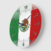 メキシコの光沢フラグ ラージ壁時計 (傾斜)
