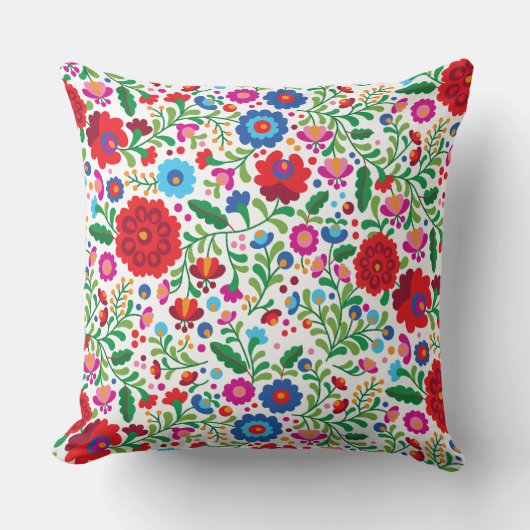 メキシコの刺カラフルしゅう模様 クッション (正面)