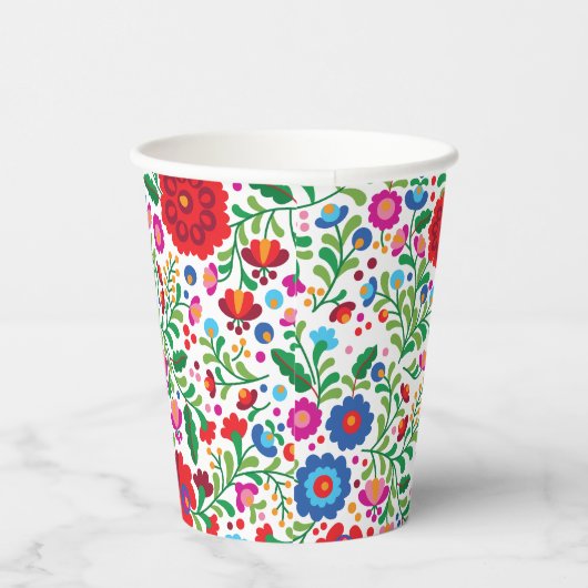 メキシコの刺カラフルしゅう模様 紙コップ (右)