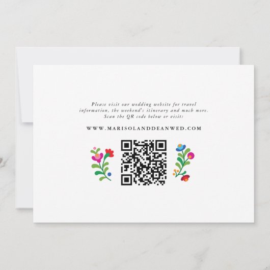 メキシコの刺繍写真の保存日 セーブザデート (裏面)