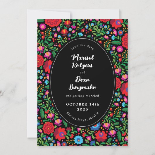 メキシコの刺繍写真の保存日 セーブザデート (正面)