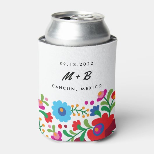 メキシコの刺繍縫い先結婚式の花嫁 缶クーラー (缶正面)