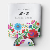 メキシコの刺繍縫い先結婚式の花嫁 缶クーラー (正面)