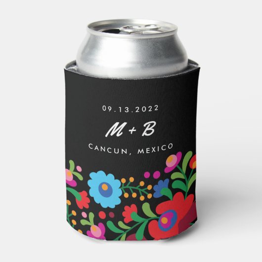 メキシコの刺繍縫い先結婚式の花嫁 缶クーラー (缶正面)