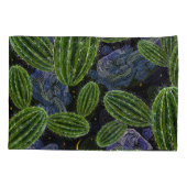 メキシコの刺繍：サボテンの夜シームレス。 枕カバー (裏面)