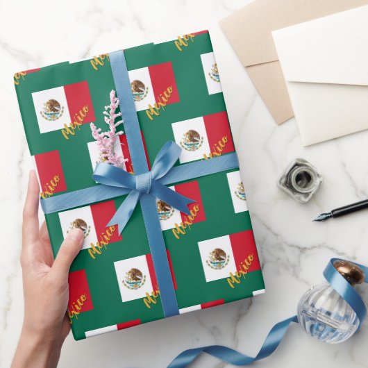 メキシコの包装紙、緑、メキシコ国旗の愛国者 ラッピングペーパー (ギフト)