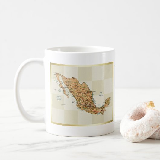 メキシコの国旗と地図のマグ コーヒーマグカップ (ドーナツ)