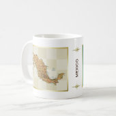 メキシコの国旗と地図のマグ コーヒーマグカップ (正面左)