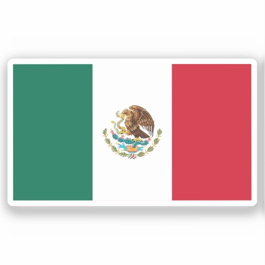 メキシコの国旗のカット加工 シール (正面)