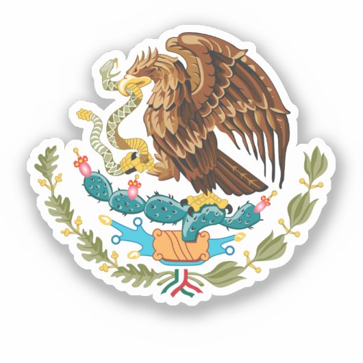 メキシコの国旗の鷲 シール (正面)