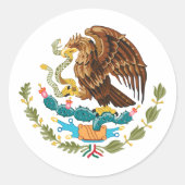 メキシコの国旗の鷲 ラウンドシール (正面)