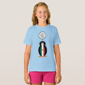 メキシコの国旗を着たペンギンの女の子のTシャツ Tシャツ (正面フル)
