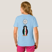メキシコの国旗を着たペンギンの女の子のTシャツ Tシャツ (裏面フル)