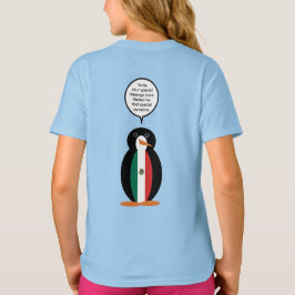 メキシコの国旗を着たペンギンの女の子のTシャツ Tシャツ