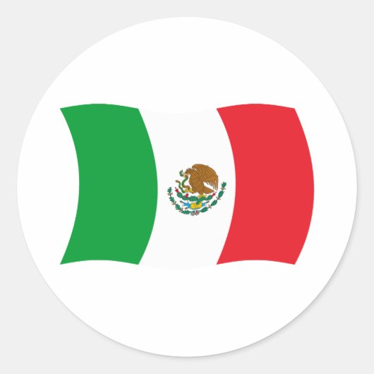 メキシコの国旗ステッカー ラウンドシール (正面)