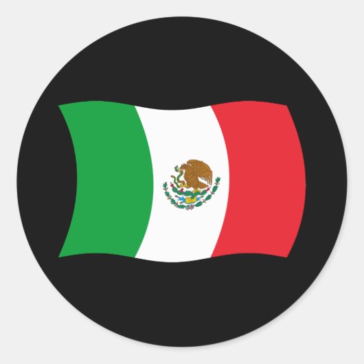 メキシコの国旗ステッカー ラウンドシール (正面)