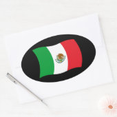 メキシコの国旗ステッカー 楕円形シール (封筒)