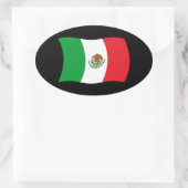 メキシコの国旗ステッカー 楕円形シール (バッグ)