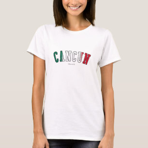 メキシコの国旗色のカンクン Tシャツ