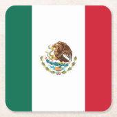 メキシコの国旗 スクエアペーパーコースター (正面)