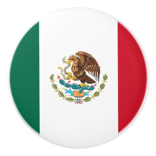 メキシコの国旗 セラミックノブ (正面)