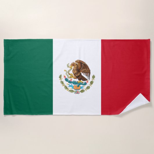 メキシコの国旗 ビーチタオル (正面)