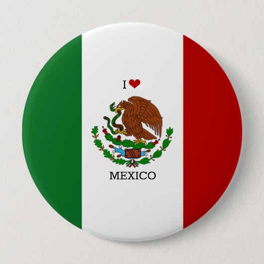 メキシコの国旗 缶バッジ (正面)