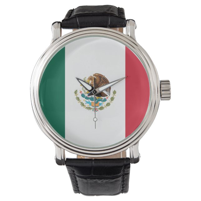 メキシコの国旗 腕時計 (正面)