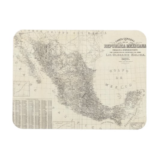 メキシコの地図と旅行に出かけよう マグネット (横)