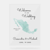 メキシコの地図 |カボ |宛先の結婚式へようこそ アクリルサイン (正面)