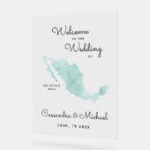 メキシコの地図 |カボ |宛先の結婚式へようこそ アクリルサイン (傾斜)