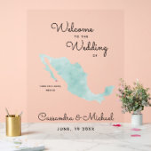 メキシコの地図 |カボ |宛先の結婚式へようこそ アクリルサイン (ウェディング)