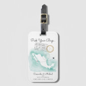 メキシコの地図 |カボ |宛先ウェディング招待状 ラゲッジタグ (正面縦)