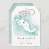 メキシコの地図 |カンクン |行き先結婚式 (正面/裏面)