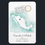 メキシコの地図 |カンクン |行き先結婚式 マグネット<br><div class="desc">この日付磁石を保存する完璧な方法はあなたの目的地の結婚計画を発表する!メキシコの地図を水彩背景に、カンクン近郊の地図にハートを少し付けて掲載している。あなたの大きな日の日付を明らかにする2つのパスポート取消切手がある。重要な詳細結婚は全て可能でパーソナライズされたある。</div>