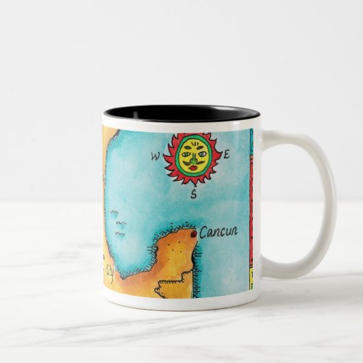 メキシコの地図 ツートーンマグカップ (右)