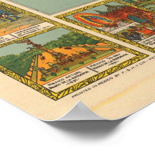 メキシコの地図 ポスター (角)