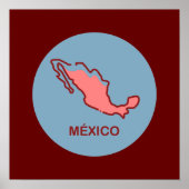 メキシコの地図 ポスター (正面)