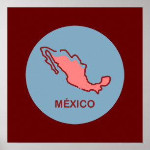 メキシコの地図 ポスター