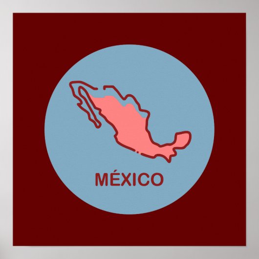 メキシコの地図 ポスター (正面)