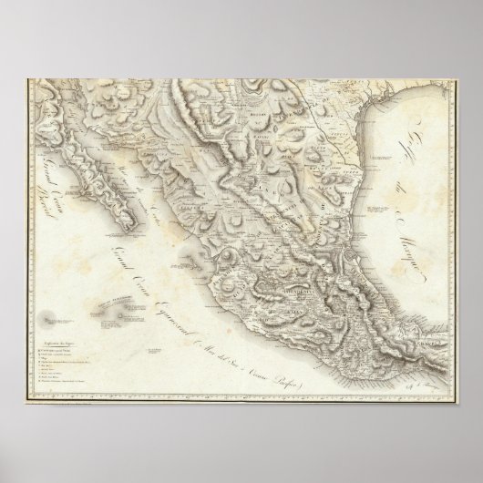 メキシコの地図 ポスター (正面)