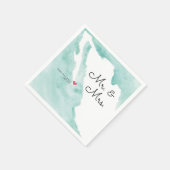 メキシコの地図 |ミスター&ミセス |行き先結婚式 スタンダードカクテルナプキン (角)
