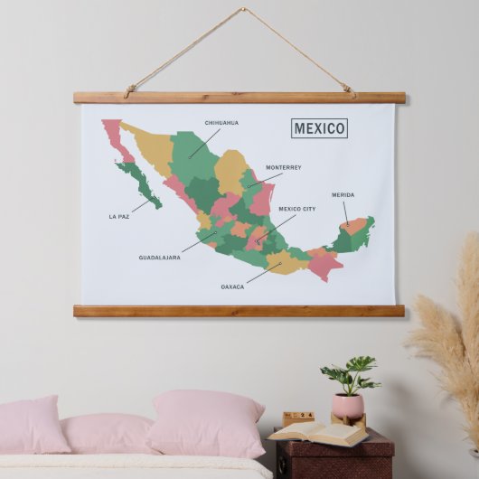 メキシコの地図 吊り下げ型タペストリー (寝室)
