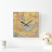 メキシコの地図- "私達の南隣人" スクエア壁時計 (ホーム)