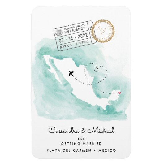 メキシコの地図 | Playa del Carmen目的地の結婚式 マグネット (縦)